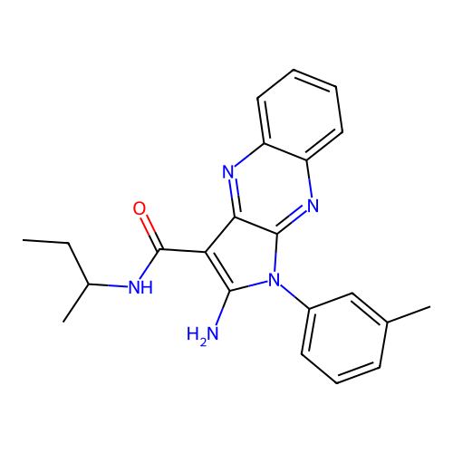 2-amino-N-(butan-2-yl)-1-(3-methylphenyl)-1H-pyrrolo[2,3-b]quinoxaline-3-carboxamide structure