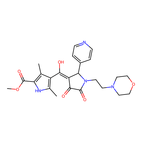 methyl 4-(4-hydroxy-1-(2-morpholinoethyl)-5-oxo-2-(pyridin-4-yl)-2,5-dihydro-1H-pyrrole-3-carbonyl)-3,5-dimethyl-1H-pyrrole-2-carboxylate structure