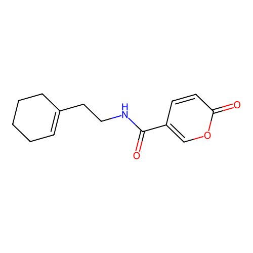 N-(2-(cyclohex-1-en-1-yl)ethyl)-2-oxo-2H-pyran-5-carboxamide structure