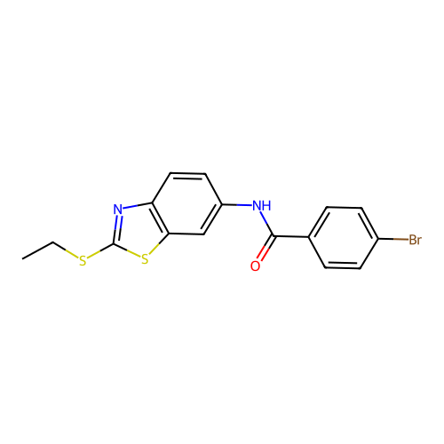 4-bromo-N-[2-(ethylsulfanyl)-1,3-benzothiazol-6-yl]benzamide structure