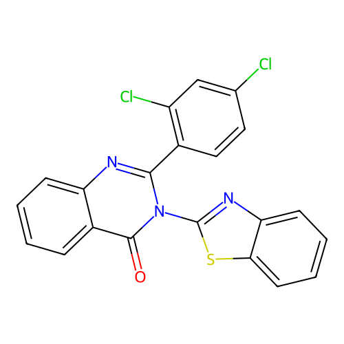 3-(1,3-benzothiazol-2-yl)-2-(2,4-dichlorophenyl)quinazolin-4(3H)-one structure
