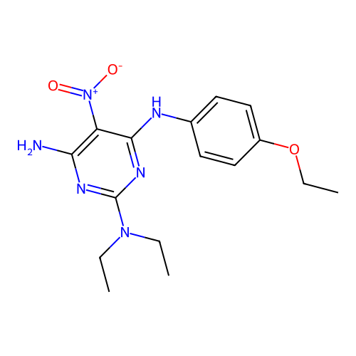 {4-Amino-6-[(4-ethoxyphenyl)amino]-5-nitropyrimidin-2-yl}diethylamine structure