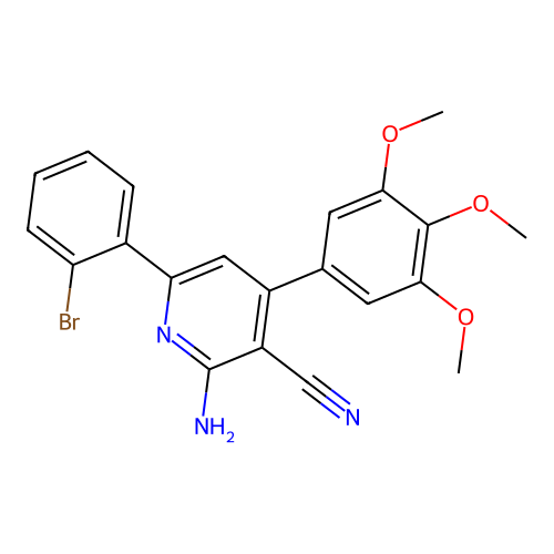 2-Amino-6-(2-bromophenyl)-4-(3,4,5-trimethoxyphenyl)pyridine-3-carbonitrile structure