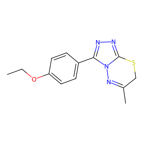 3-(4-ethoxyphenyl)-6-methyl-7H-[1,2,4]triazolo[3,4-b][1,3,4]thiadiazine structure