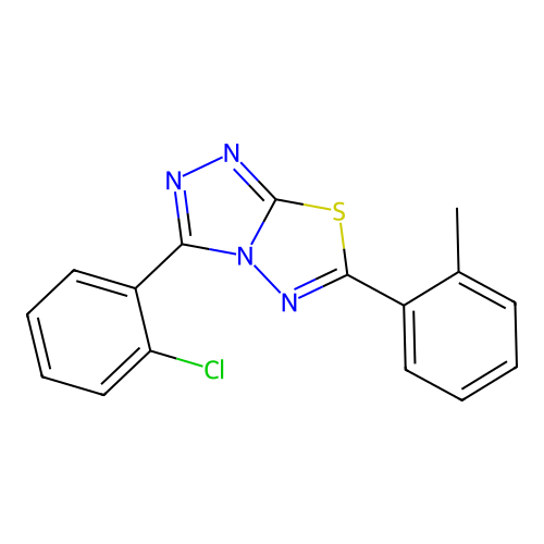 3-(2-Chlorophenyl)-6-(2-methylphenyl)[1,2,4]triazolo[3,4-b][1,3,4]thiadiazole structure