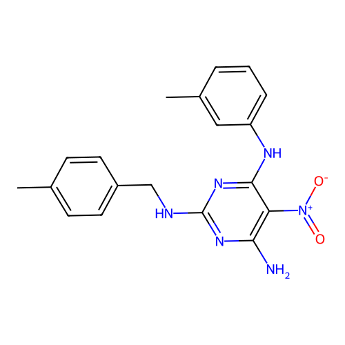 N~2~-(4-methylbenzyl)-N~4~-(3-methylphenyl)-5-nitropyrimidine-2,4,6-triamine structure