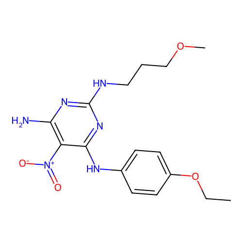 N~4~-(4-ethoxyphenyl)-N~2~-(3-methoxypropyl)-5-nitropyrimidine-2,4,6-triamine structure