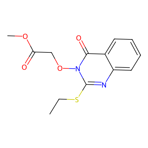methyl {[2-(ethylsulfanyl)-4-oxoquinazolin-3(4H)-yl]oxy}acetate structure