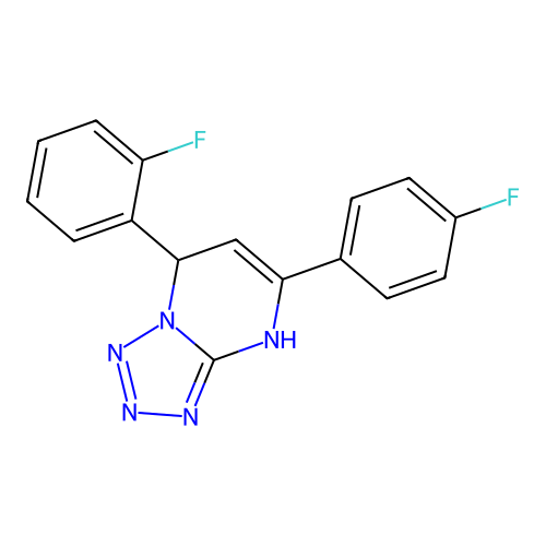 7-(2-Fluorophenyl)-5-(4-fluorophenyl)-4,7-dihydrotetrazolo[1,5-a]pyrimidine structure