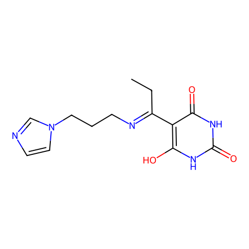 5-[1-(3-imidazol-1-ylpropylamino)propylidene]-1,3-diazinane-2,4,6-trione structure