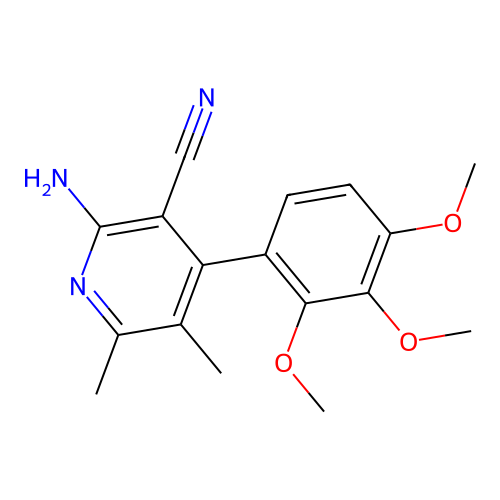 2-Amino-5,6-dimethyl-4-(2,3,4-trimethoxyphenyl)pyridine-3-carbonitrile structure