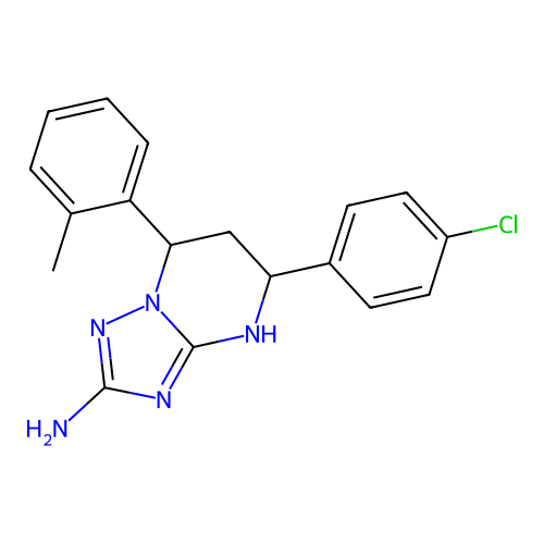 5-(4-chlorophenyl)-7-(2-methylphenyl)-4,5,6,7-tetrahydro[1,2,4]triazolo[1,5-a]pyrimidin-2-amine structure