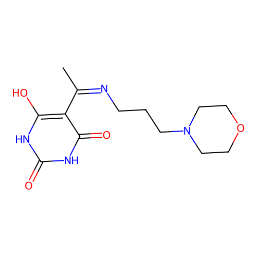 5-[1-(3-morpholin-4-ylpropylamino)ethylidene]-1,3-diazinane-2,4,6-trione structure