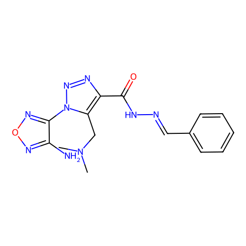 (E)-1-(4-amino-1,2,5-oxadiazol-3-yl)-N'-benzylidene-5-((dimethylamino)methyl)-1H-1,2,3-triazole-4-carbohydrazide structure