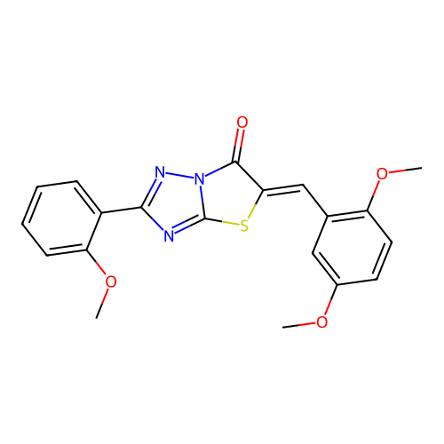 (Z)-5-(2,5-dimethoxybenzylidene)-2-(2-methoxyphenyl)thiazolo[3,2-b][1,2,4]triazol-6(5H)-one structure