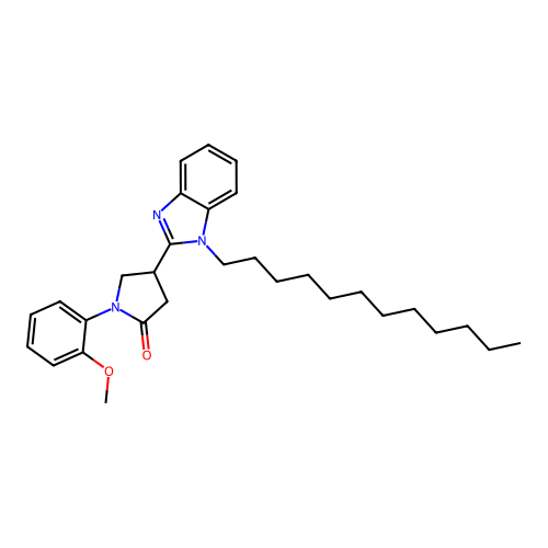 4-(1-dodecyl-1H-benzimidazol-2-yl)-1-(2-methoxyphenyl)pyrrolidin-2-one structure