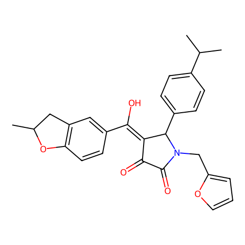 (4E)-1-(furan-2-ylmethyl)-4-[hydroxy(2-methyl-2,3-dihydro-1-benzofuran-5-yl)methylidene]-5-[4-(propan-2-yl)phenyl]pyrrolidine-2,3-dione structure