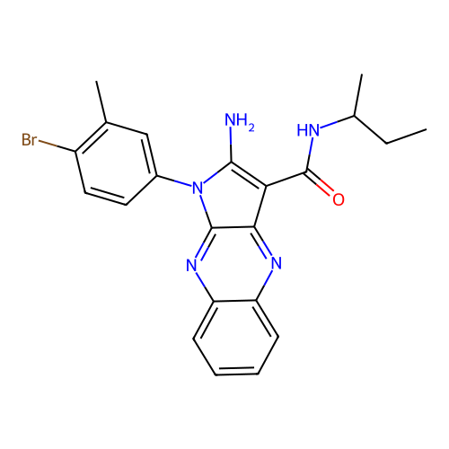 2-amino-1-(4-bromo-3-methylphenyl)-N-butan-2-ylpyrrolo[3,2-b]quinoxaline-3-carboxamide structure