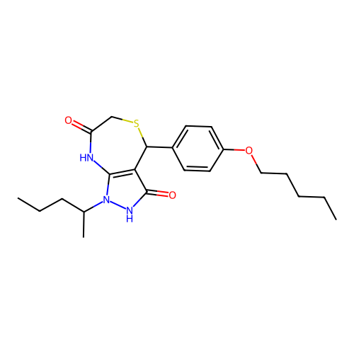 1-pentan-2-yl-4-(4-pentoxyphenyl)-4,8-dihydro-2H-pyrazolo[3,4-e][1,4]thiazepine-3,7-dione structure