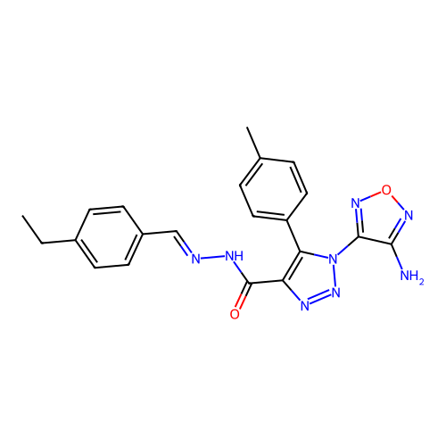 C21H20N8O2 structure