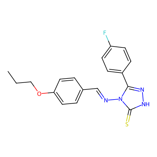 5-(4-Fluorophenyl)-4-((4-propoxybenzylidene)amino)-4H-1,2,4-triazole-3-thiol structure