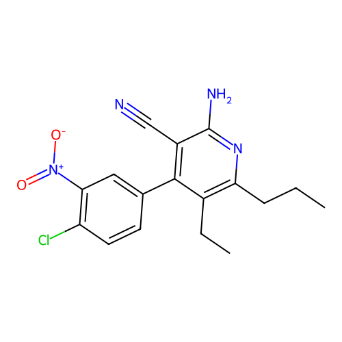2-Amino-4-(4-chloro-3-nitrophenyl)-5-ethyl-6-propylpyridine-3-carbonitrile structure