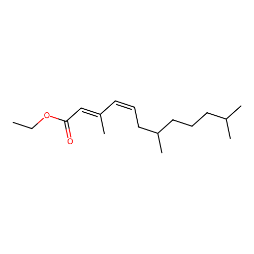 2,4-Dodecadienoic acid, 3,7,11-trimethyl-, ethyl ester, (E,Z)- structure