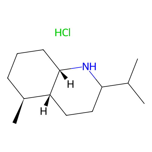 Quinoline, decahydro-5-methyl-2-(1-methylethyl)-, hydrochloride, (2alpha,4abeta,5beta,8abeta)- structure