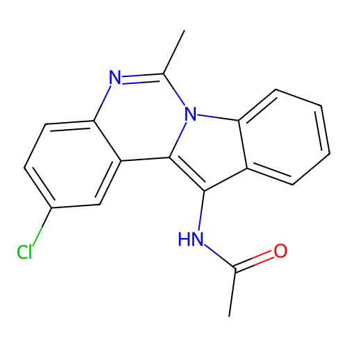 N-(2-chloro-6-methylindolo[1,2-c]quinazolin-12-yl)acetamide structure