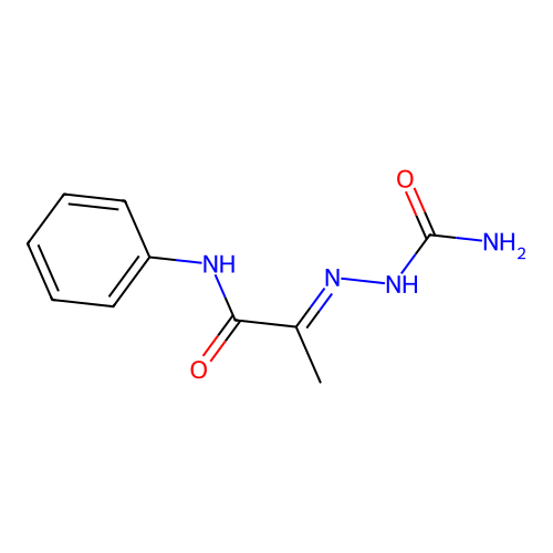 2-(carbamoylhydrazinylidene)-N-phenylpropanamide structure