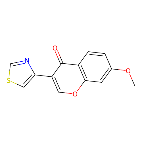 7-methoxy-3-(thiazol-4-yl)-4H-chromen-4-one structure