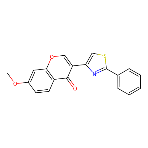 7-methoxy-3-(2-phenylthiazol-4-yl)-4H-chromen-4-one structure