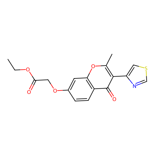 ethyl {[2-methyl-4-oxo-3-(1,3-thiazol-4-yl)-4H-chromen-7-yl]oxy}acetate structure