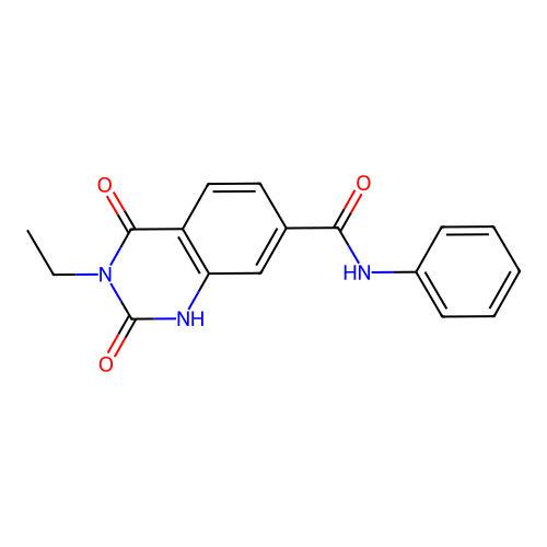 3-ethyl-2,4-dioxo-N-phenyl-1,2,3,4-tetrahydroquinazoline-7-carboxamide structure