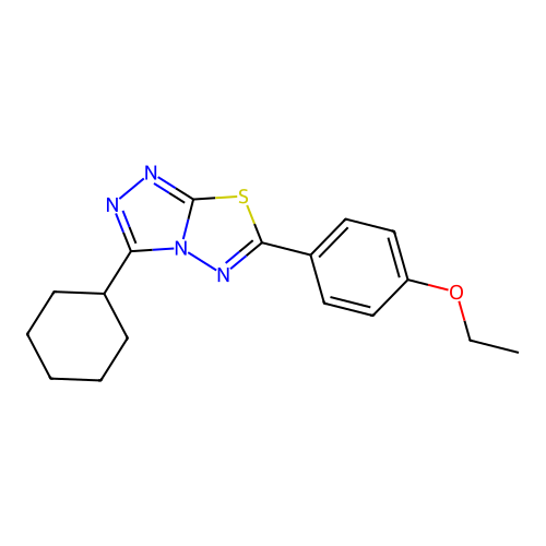 3-Cyclohexyl-6-(4-ethoxyphenyl)-[1,2,4]triazolo[3,4-b][1,3,4]thiadiazole structure