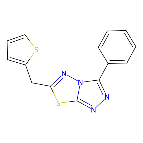 3-Phenyl-6-(thiophen-2-ylmethyl)-[1,2,4]triazolo[3,4-b][1,3,4]thiadiazole structure