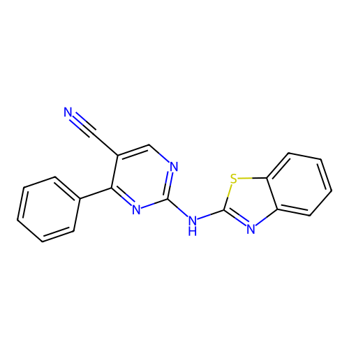 2-(1,3-Benzothiazol-2-ylamino)-4-phenylpyrimidine-5-carbonitrile structure