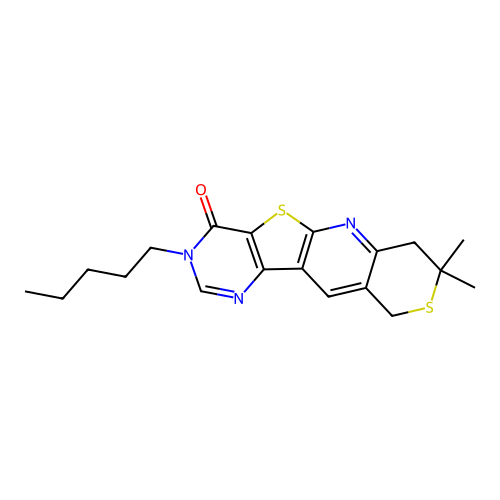 8,8-Dimethyl-2-pentyl-8,9-dihydro-2H,6H-7,11-dithia-2,4,10-triaza-benzo[b]fluoren-1-one structure