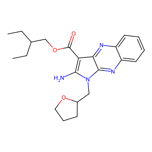 2-ethylbutyl 2-amino-1-(oxolan-2-ylmethyl)pyrrolo[3,2-b]quinoxaline-3-carboxylate structure