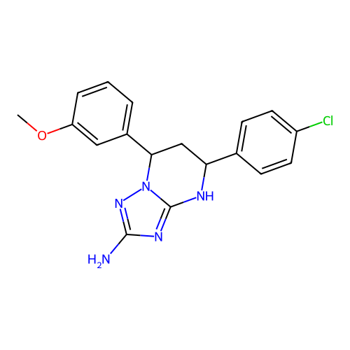 5-(4-chlorophenyl)-7-(3-methoxyphenyl)-1,5,6,7-tetrahydro-[1,2,4]triazolo[1,5-a]pyrimidin-2-amine structure