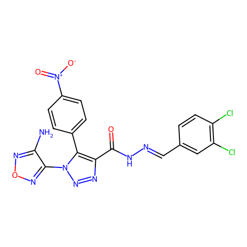 C18H11Cl2N9O4 structure