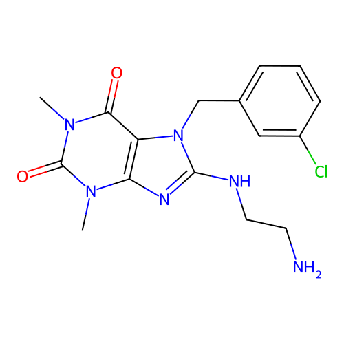 8-((2-aminoethyl)amino)-7-(3-chlorobenzyl)-1,3-dimethyl-1H-purine-2,6(3H,7H)-dione structure