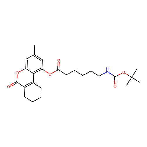(3-methyl-6-oxo-7,8,9,10-tetrahydrobenzo[c]chromen-1-yl) 6-[(2-methylpropan-2-yl)oxycarbonylamino]hexanoate structure
