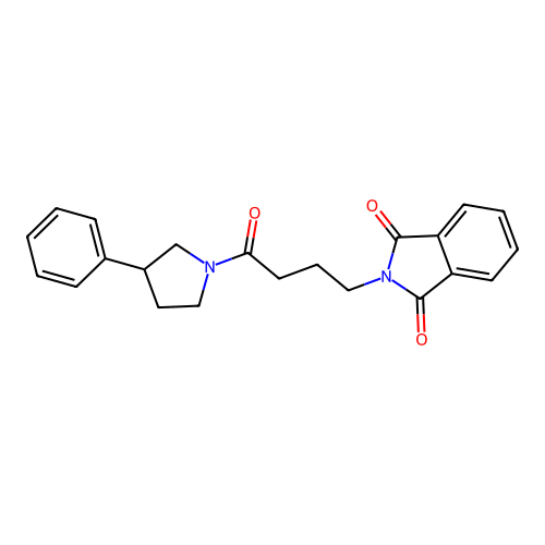 2-[4-oxo-4-(3-phenylpyrrolidin-1-yl)butyl]-1H-isoindole-1,3(2H)-dione structure
