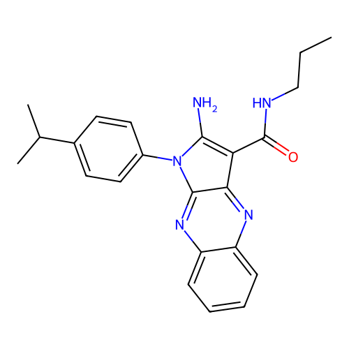 2-amino-1-(4-isopropylphenyl)-N-propyl-1H-pyrrolo[2,3-b]quinoxaline-3-carboxamide structure