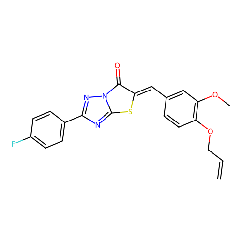 (Z)-5-(4-(allyloxy)-3-methoxybenzylidene)-2-(4-fluorophenyl)thiazolo[3,2-b][1,2,4]triazol-6(5H)-one structure