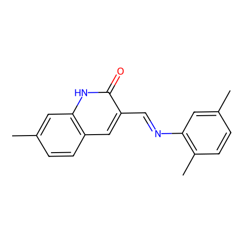 3-{(E)-[(2,5-dimethylphenyl)imino]methyl}-7-methylquinolin-2(1H)-one structure