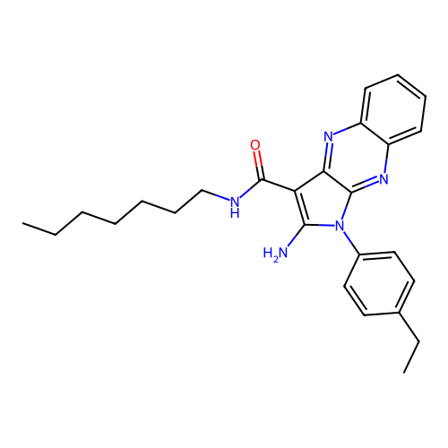2-amino-1-(4-ethylphenyl)-N-heptyl-1H-pyrrolo[2,3-b]quinoxaline-3-carboxamide structure