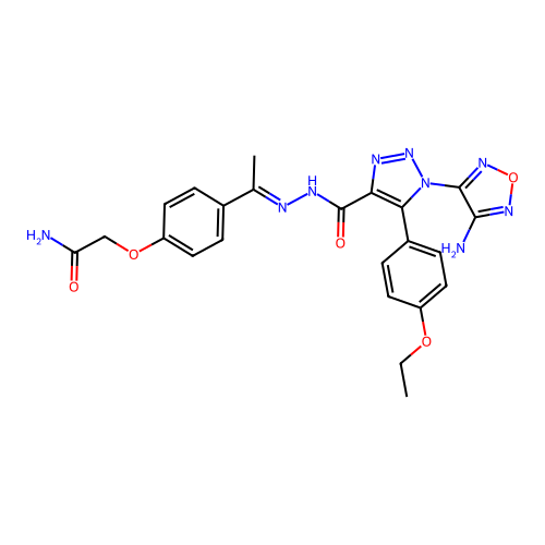 C23H23N9O5 structure