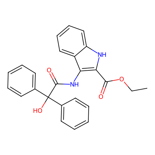 ethyl 3-{[hydroxy(diphenyl)acetyl]amino}-1H-indole-2-carboxylate structure